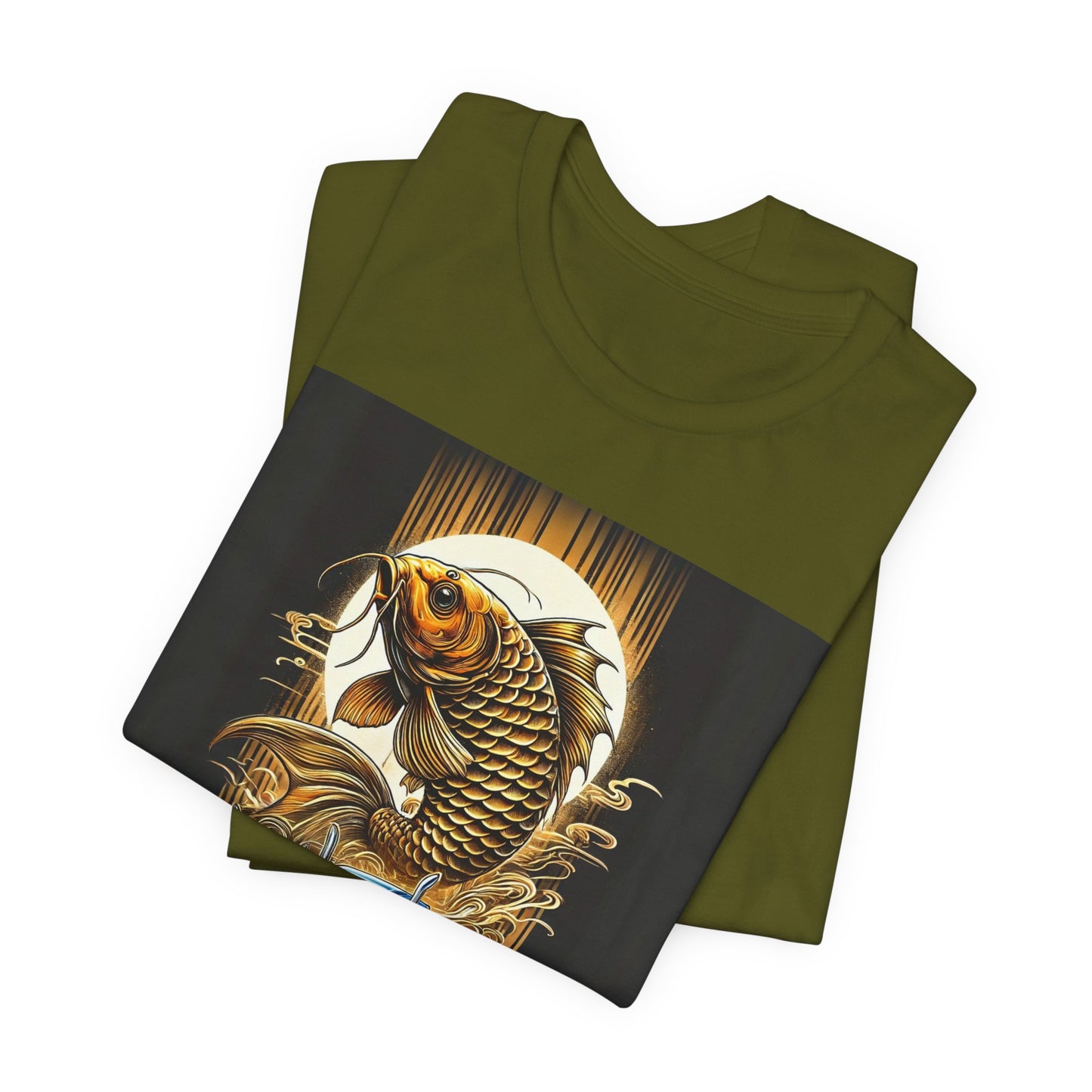 Bold Koi & Truck Fusion T-Shirt | Japanese Golden Carp AND Convoy Art Tee | Vibrant Streetwear for Truckers AND Tattoo Fans No.2