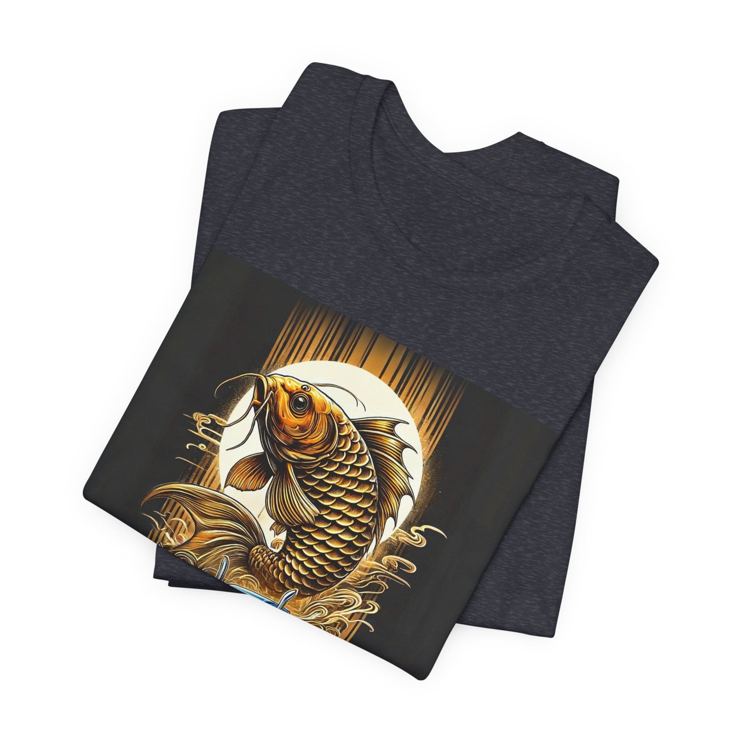Bold Koi & Truck Fusion T-Shirt | Japanese Golden Carp AND Convoy Art Tee | Vibrant Streetwear for Truckers AND Tattoo Fans No.2