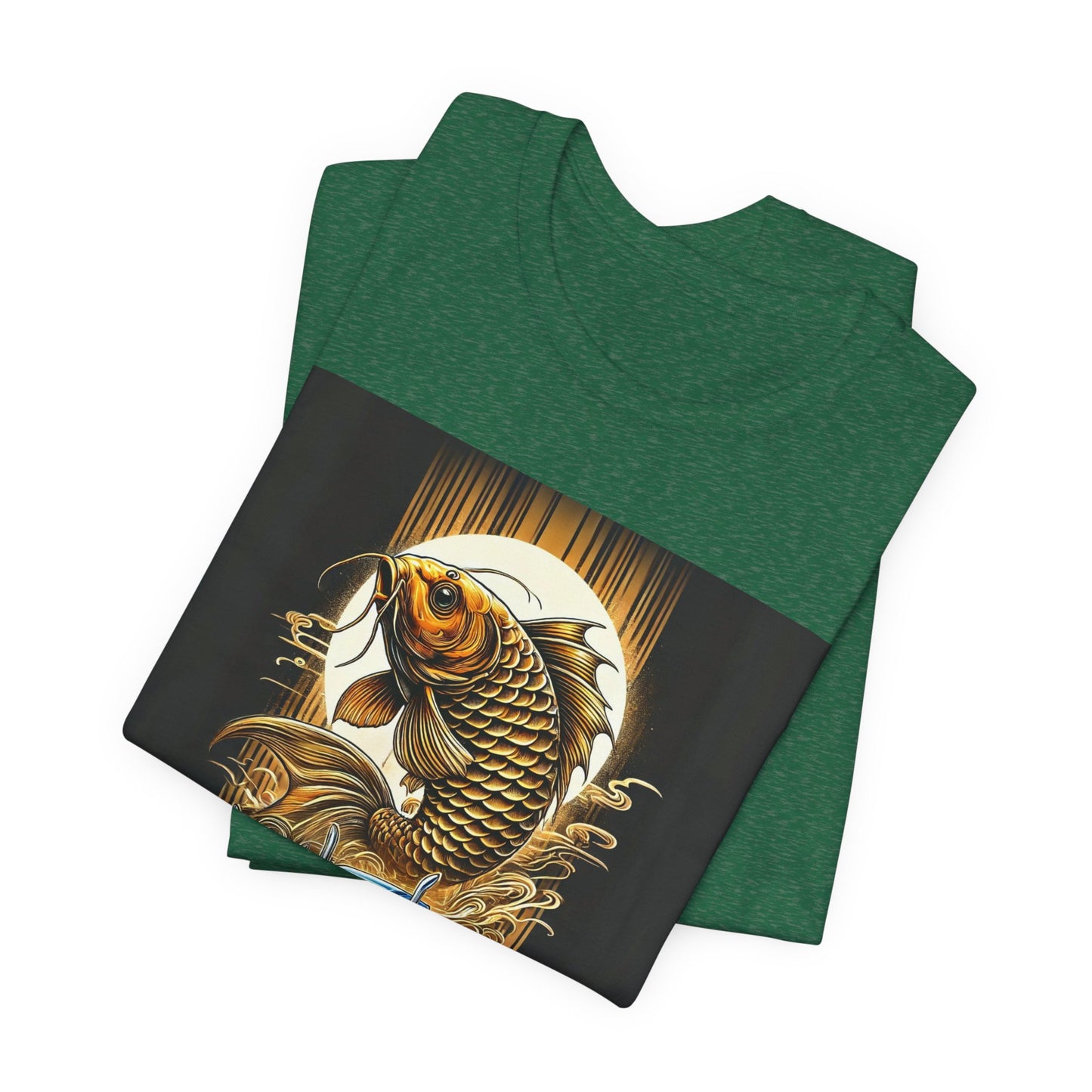Bold Koi & Truck Fusion T-Shirt | Japanese Golden Carp AND Convoy Art Tee | Vibrant Streetwear for Truckers AND Tattoo Fans No.2