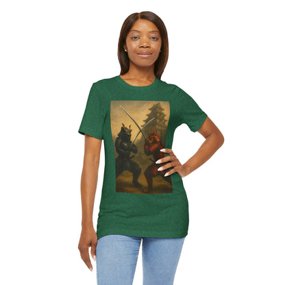 Epic Cat Samurai Battle Tee - War Horses Clash in Front of Japanese Castle  Feline Warrior Art Shirt for Fantasy & Japan Lovers