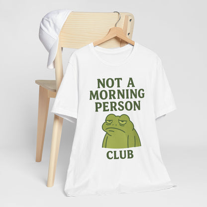Not a Morning Person Club Sleepy Frog Shirt Funny Coffee Before Talk Tee Kawaii Aesthetic Gift for Dad Cozy Graphic Top
