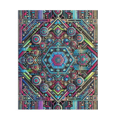 Futuristic Neon Circuit Puzzle-Ultra-Detailed Geometric Jigsaw for Adults | Sci-Fi Abstract Challenge (1000+ Pieces)