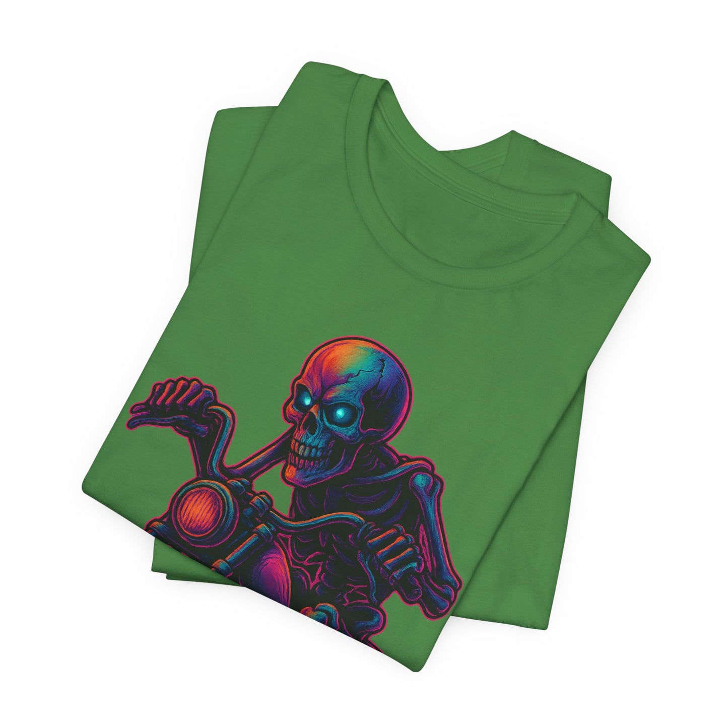 Neon Gashadokuro Harley Rider Tattoo Style Shirt Horror Yokai Streetwear for Adults Biker Dad Gift Japanese Art Tee