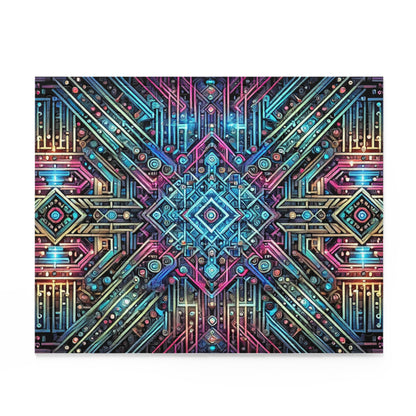 Futuristic Neon Circuit Puzzle-Ultra-Detailed Geometric Jigsaw for Adults | Sci-Fi Abstract Challenge (1000+ Pieces)