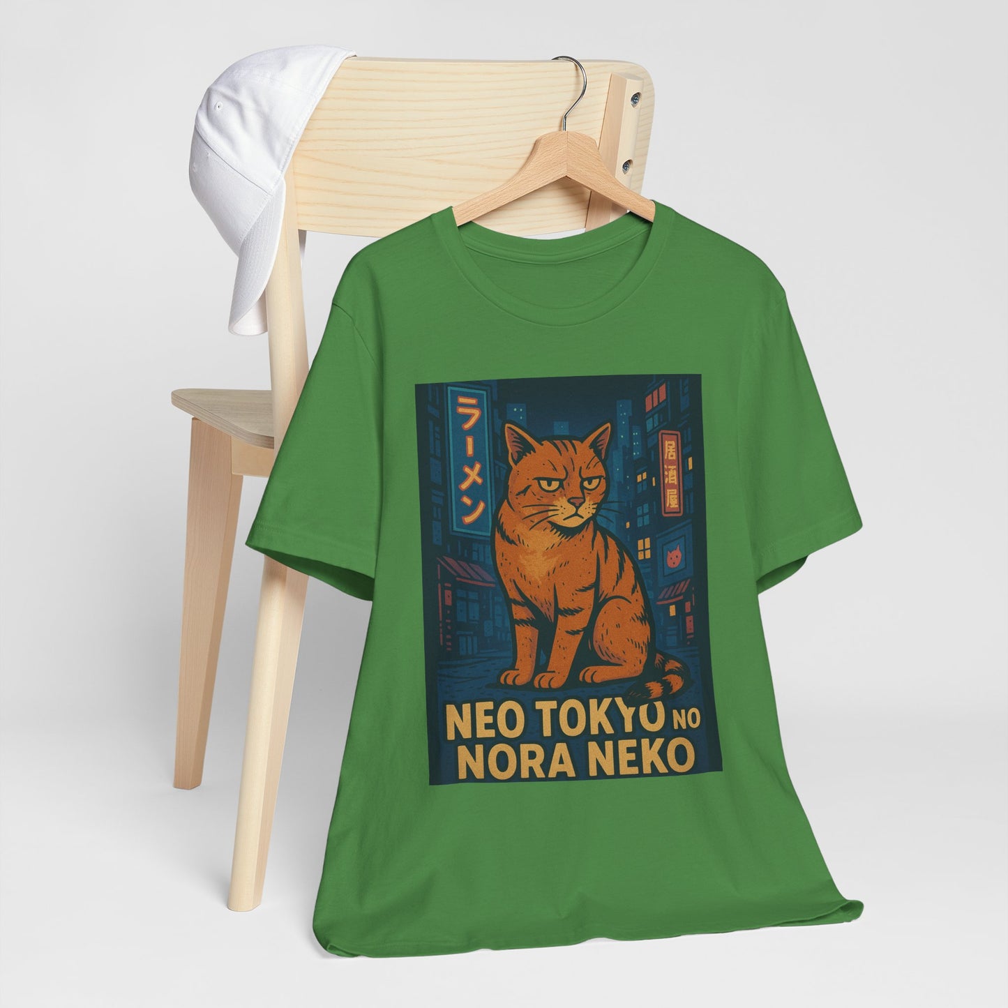 Neo Tokyo Stray Cat Shirt Retro Anime Poster Style Nora Neko Tee Ramen Izakaya Night Graphic Japan Streetwear Gift for Dad