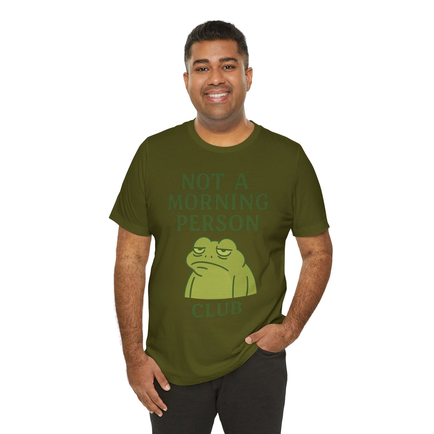 Not a Morning Person Club Sleepy Frog Shirt Funny Coffee Before Talk Tee Kawaii Aesthetic Gift for Dad Cozy Graphic Top