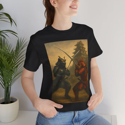 Epic Cat Samurai Battle Tee - War Horses Clash in Front of Japanese Castle  Feline Warrior Art Shirt for Fantasy & Japan Lovers