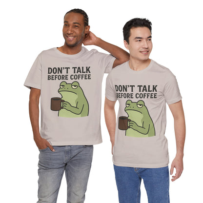 Don't Talk Before Coffee Grumpy Frog Shirt Funny Coffee Lover Tee Not A Morning Person Introvert Dad Gift Barista Graphic