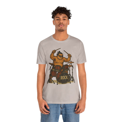Sumo Drummer Graphic Tee Japanese Sumo Playing Drums Shirt for Music Lovers Band Dads Birthday Gift Festival Wear Streetwear Art