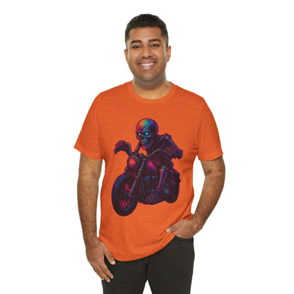 Neon Gashadokuro Harley Rider Tattoo Style Shirt Horror Yokai Streetwear for Adults Biker Dad Gift Japanese Art Tee