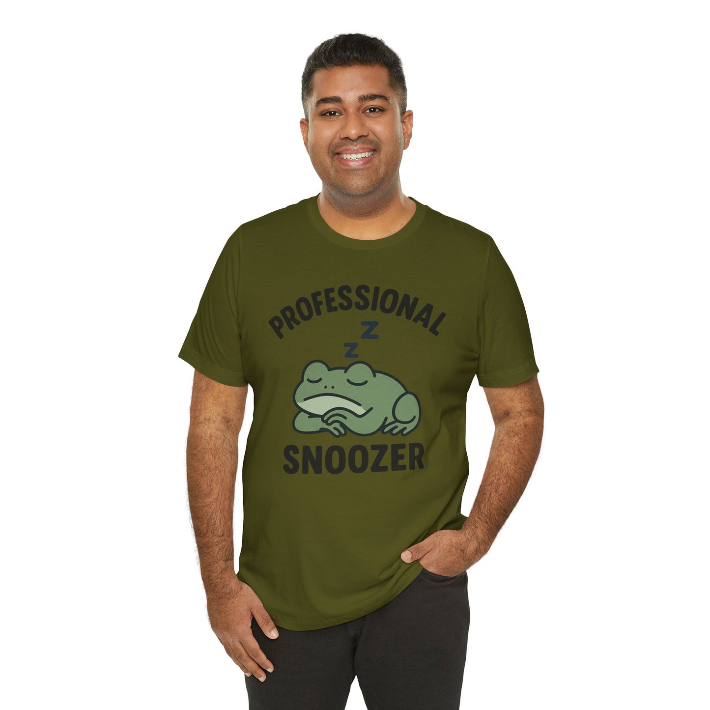 Professional Snoozer Frog Shirt Funny Sleepy Tee Night Owl Top Coffee First Gift for Dad Cute Graphic Cozy Loungewear