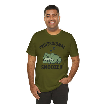 Professional Snoozer Frog Shirt Funny Sleepy Tee Night Owl Top Coffee First Gift for Dad Cute Graphic Cozy Loungewear