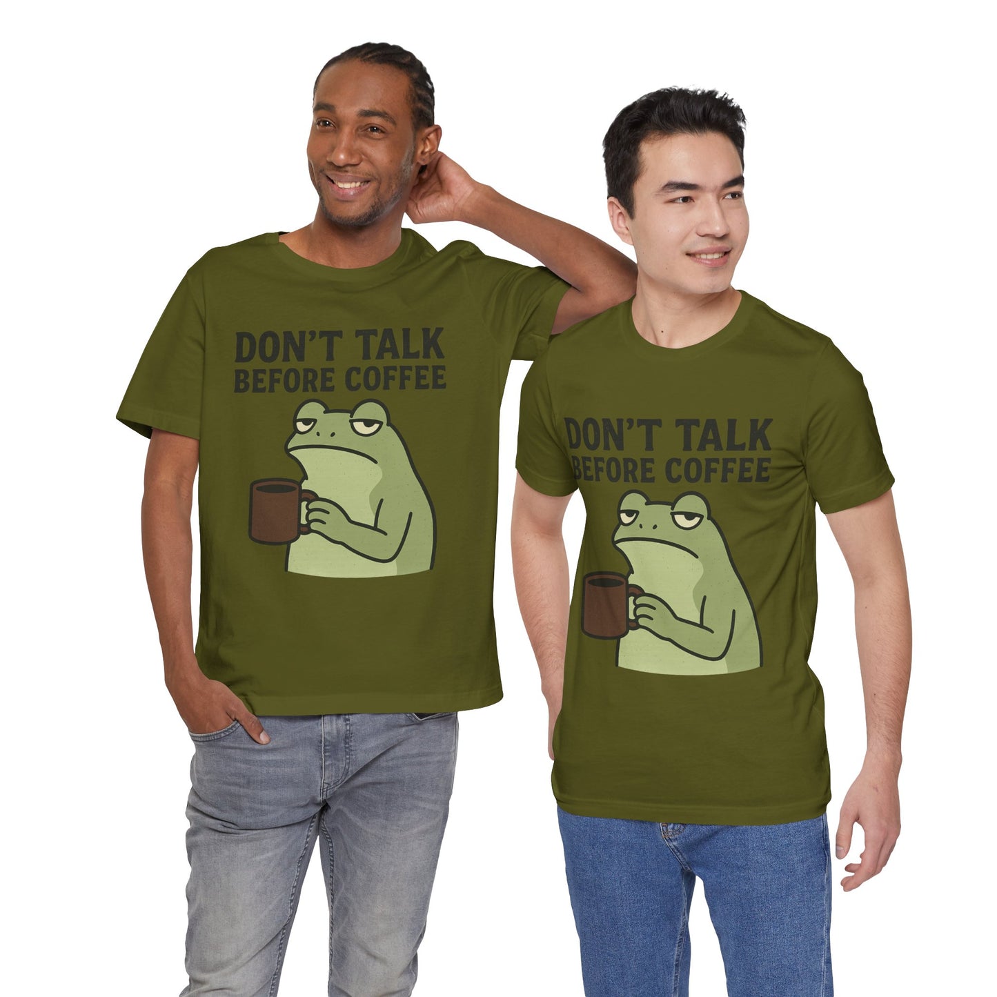 Don't Talk Before Coffee Grumpy Frog Shirt Funny Coffee Lover Tee Not A Morning Person Introvert Dad Gift Barista Graphic