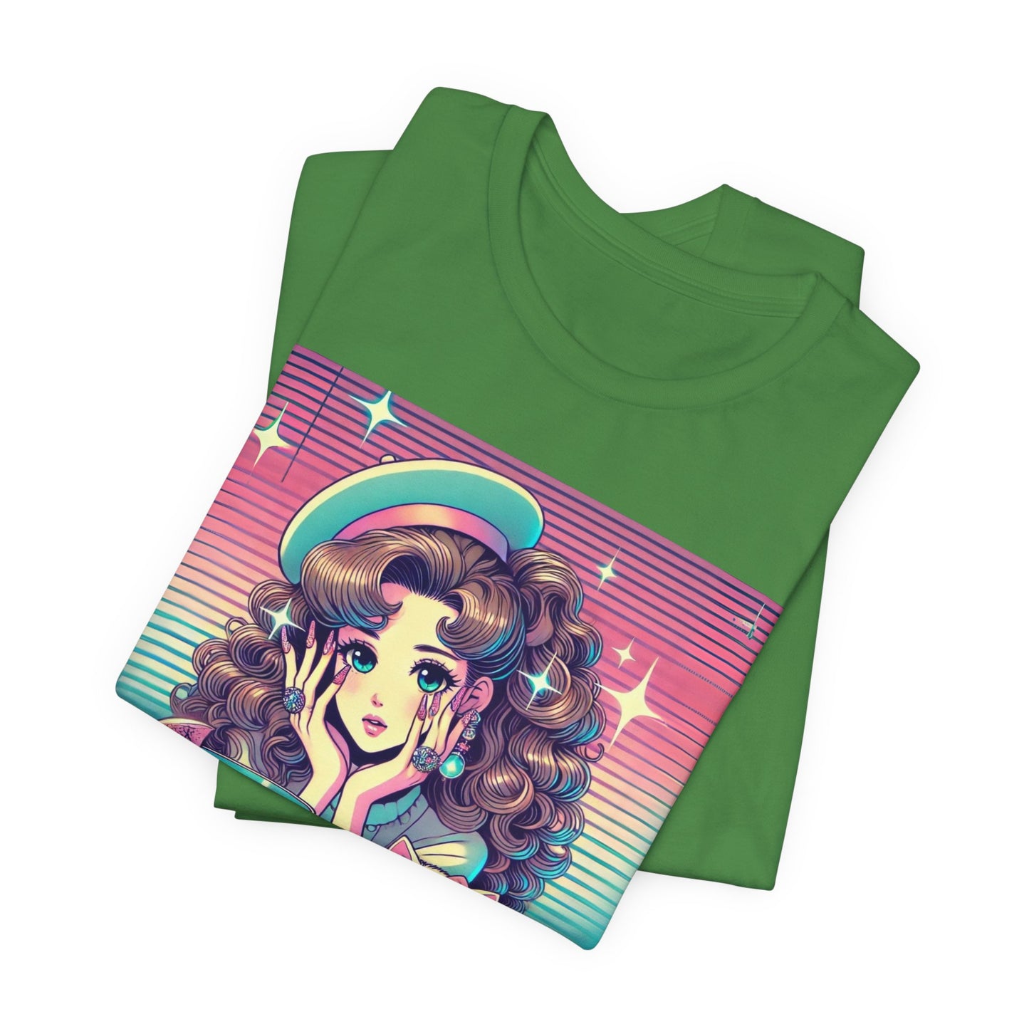 Retro Girl and Cat Graphic Tee Vaporwave Pastel Aesthetic Cocktail Lounge 80s Inspired Shoujo Style T Shirt Gift for Daughter or Dad