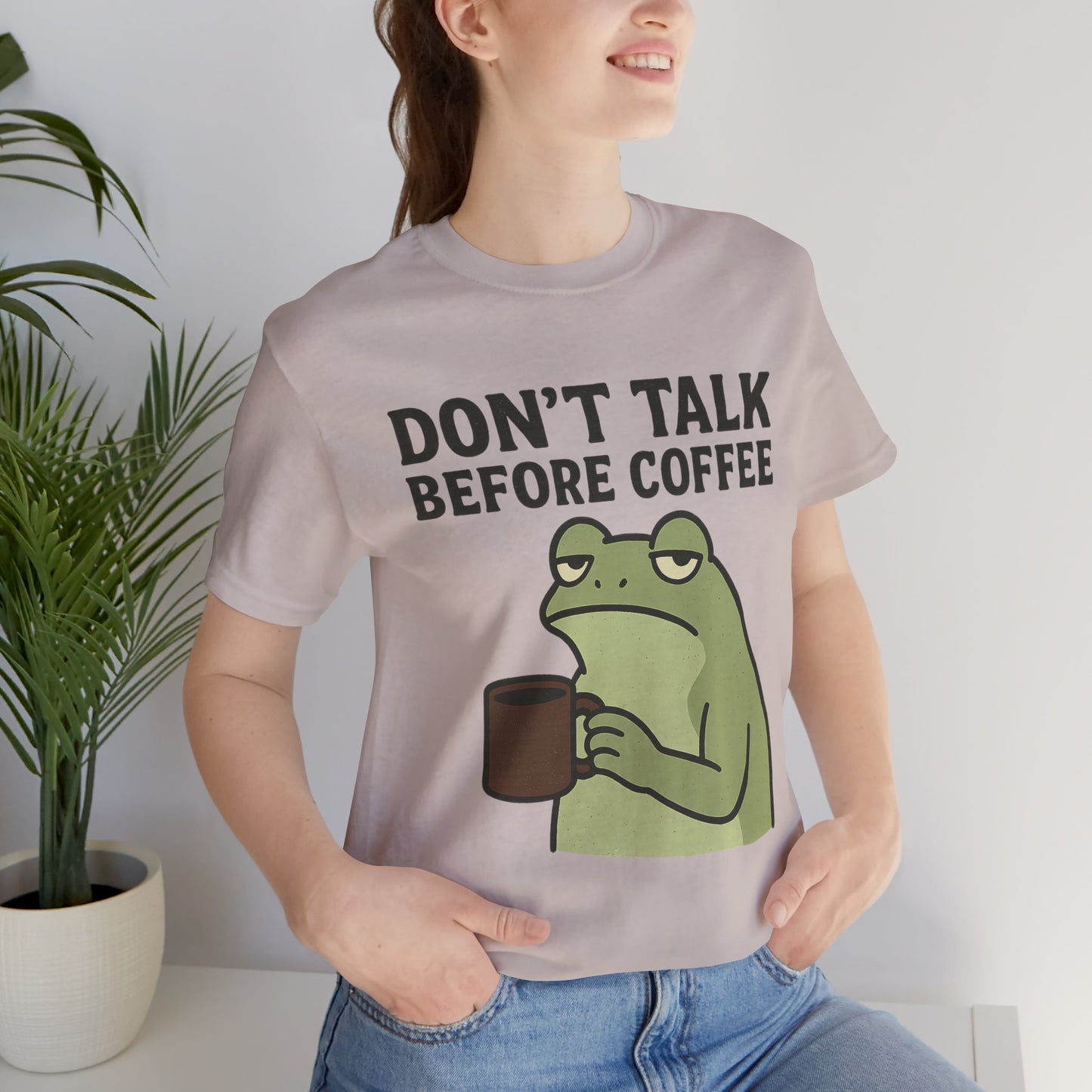 Don't Talk Before Coffee Grumpy Frog Shirt Funny Coffee Lover Tee Not A Morning Person Introvert Dad Gift Barista Graphic