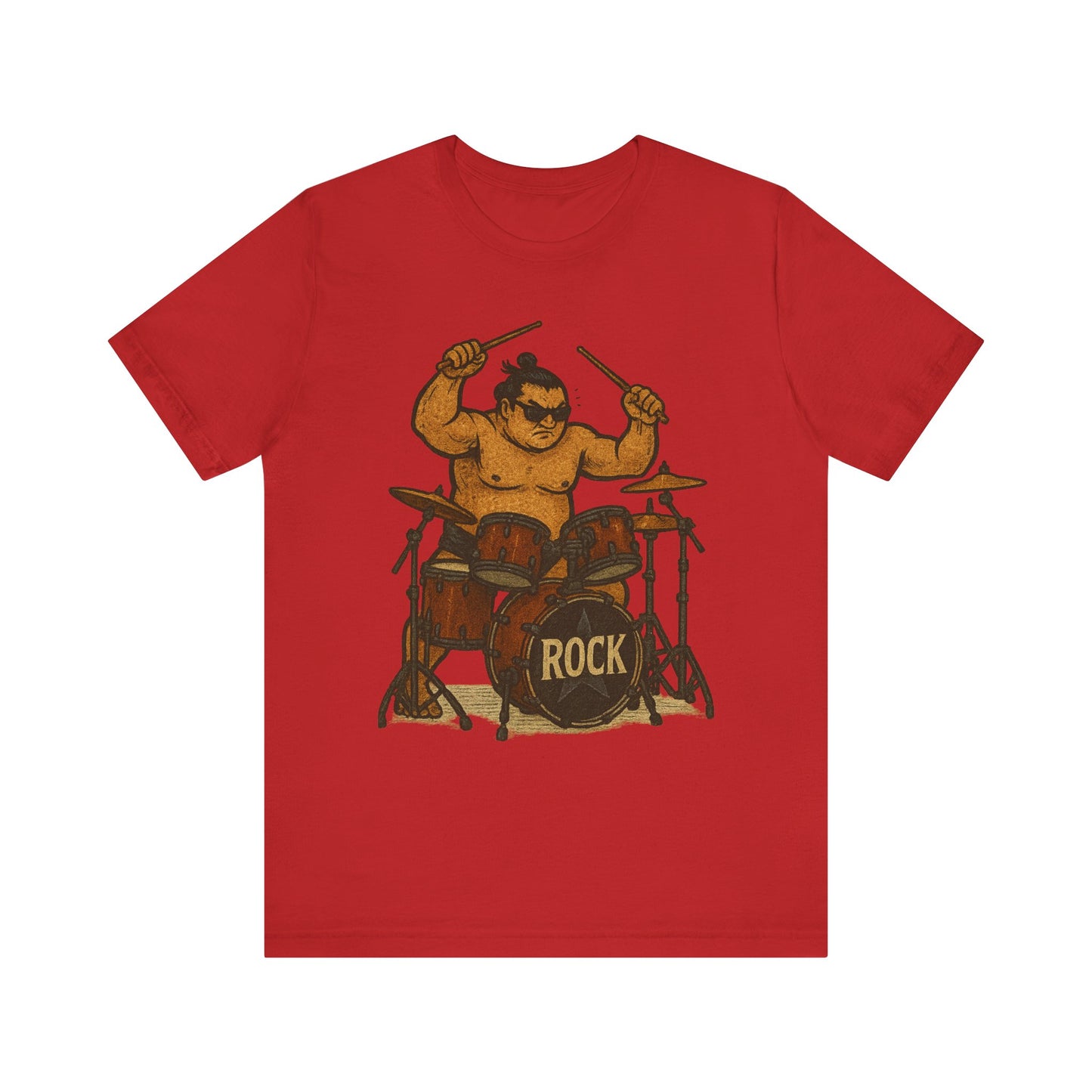 Sumo Drummer Graphic Tee Japanese Sumo Playing Drums Shirt for Music Lovers Band Dads Birthday Gift Festival Wear Streetwear Art