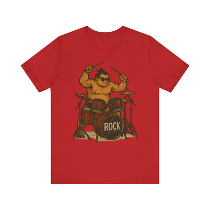 Sumo Drummer Graphic Tee Japanese Sumo Playing Drums Shirt for Music Lovers Band Dads Birthday Gift Festival Wear Streetwear Art