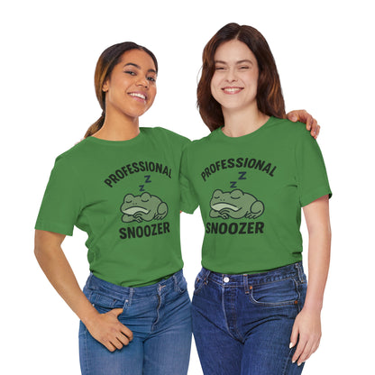 Professional Snoozer Frog Shirt Funny Sleepy Tee Night Owl Top Coffee First Gift for Dad Cute Graphic Cozy Loungewear