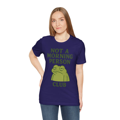 Not a Morning Person Club Sleepy Frog Shirt Funny Coffee Before Talk Tee Kawaii Aesthetic Gift for Dad Cozy Graphic Top