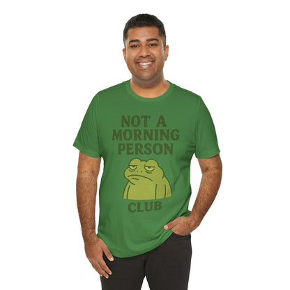 Not a Morning Person Club Sleepy Frog Shirt Funny Coffee Before Talk Tee Kawaii Aesthetic Gift for Dad Cozy Graphic Top