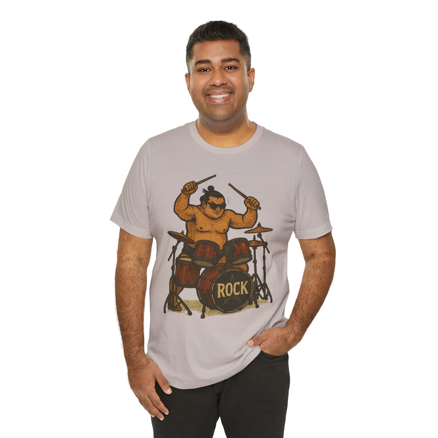 Sumo Drummer Graphic Tee Japanese Sumo Playing Drums Shirt for Music Lovers Band Dads Birthday Gift Festival Wear Streetwear Art