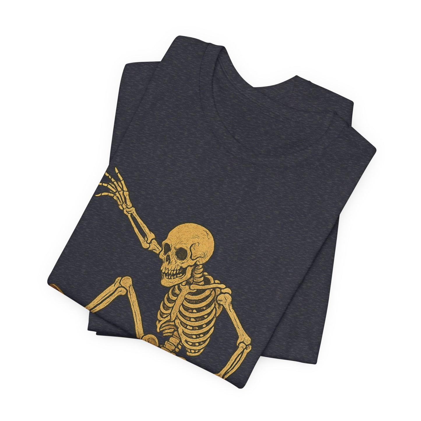 Skater Skeleton Graphic Tee for Adults - Vintage-Style Skeleton Skateboarding Shirt - Edgy Streetwear T-Shirt for Skaters and Art Lovers