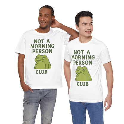 Not a Morning Person Club Sleepy Frog Shirt Funny Coffee Before Talk Tee Kawaii Aesthetic Gift for Dad Cozy Graphic Top