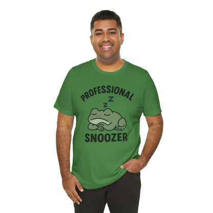 Professional Snoozer Frog Shirt Funny Sleepy Tee Night Owl Top Coffee First Gift for Dad Cute Graphic Cozy Loungewear