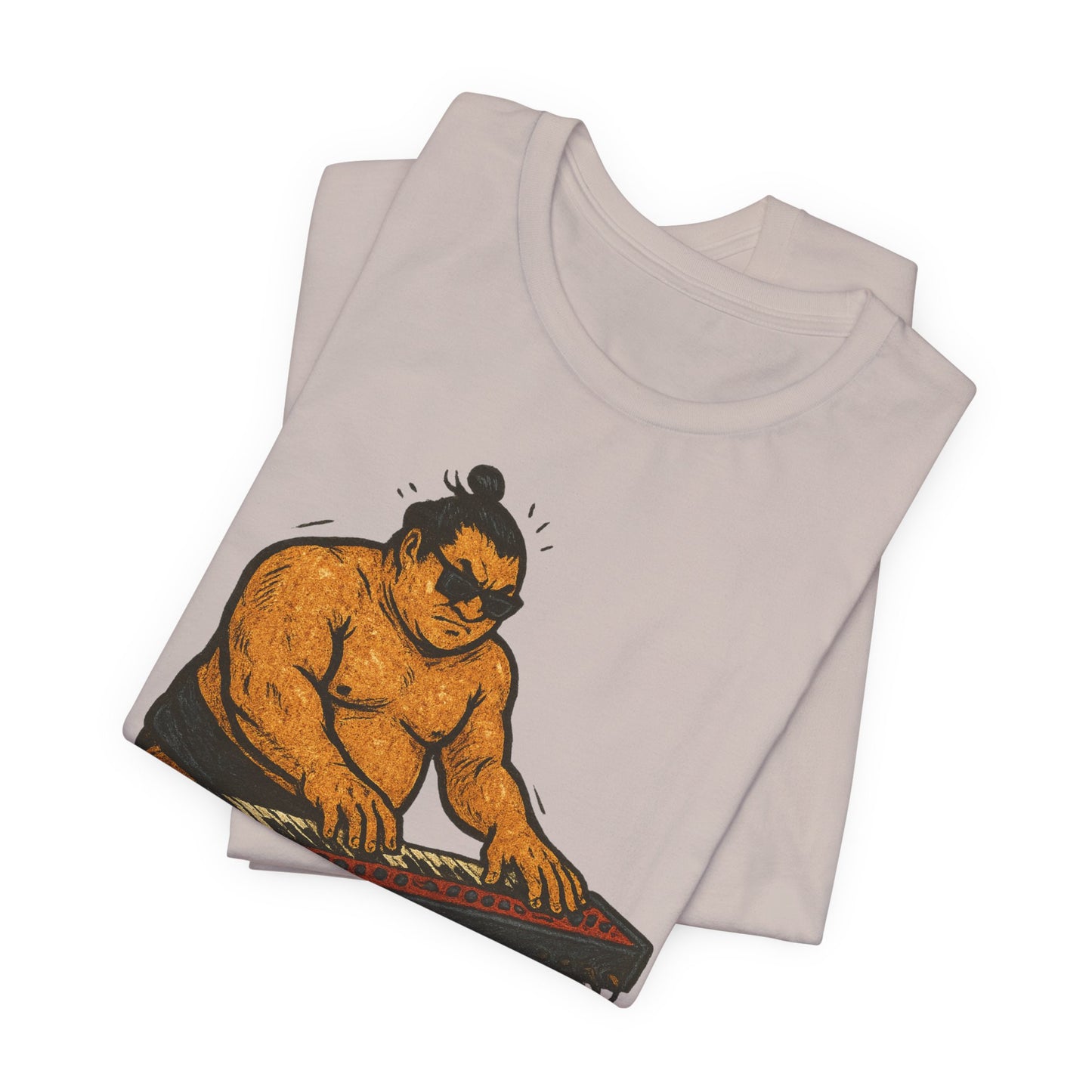 Sumo Piano Rock T Shirt Japanese Sumo Wrestler Playing Stage Keyboard Vintage Comic Art Graphic Tee Japan Gift For Dad Musicians