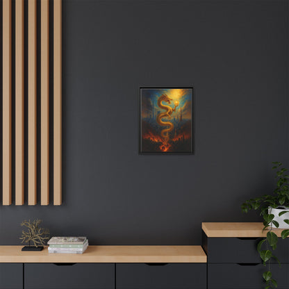 Neo Tokyo Golden Dragon Canvas Wall Art Japan Inspired Skyline Painting Feng Shui Good Luck Decor Dragon Pearl Gift for Dad