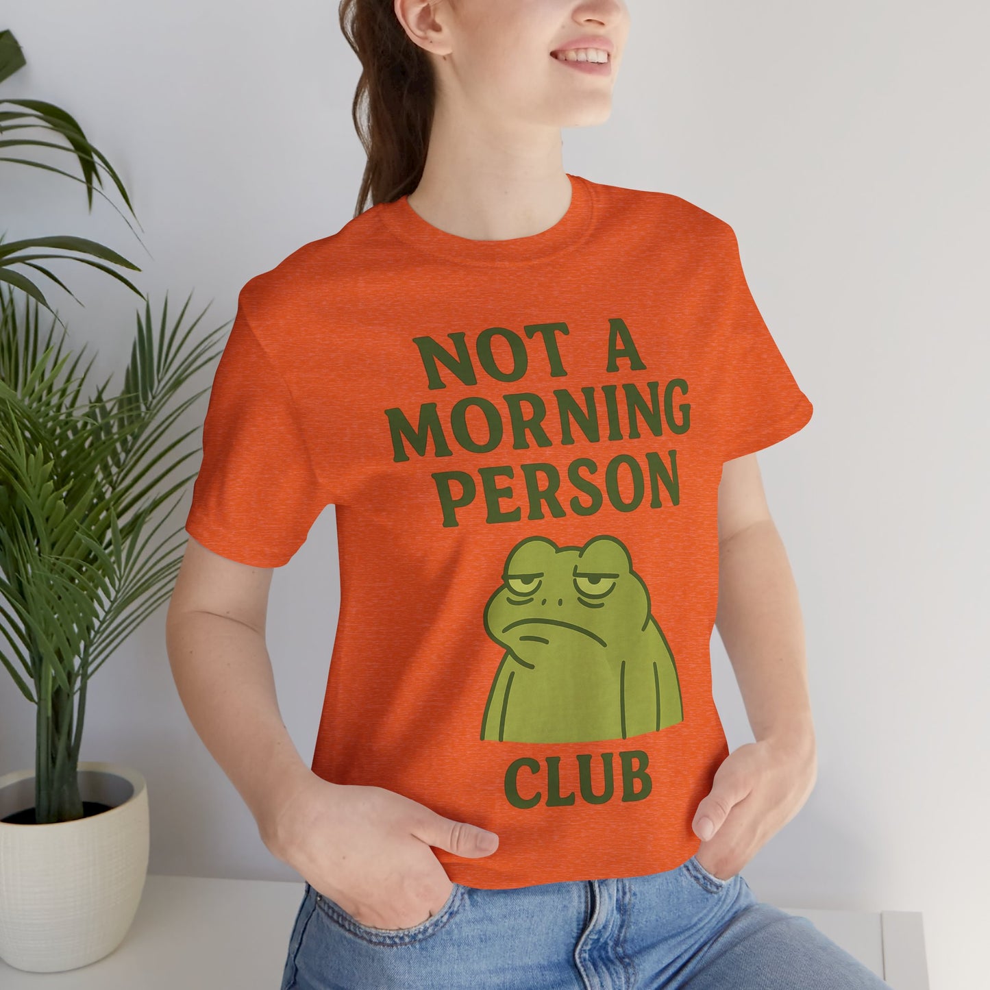 Not a Morning Person Club Sleepy Frog Shirt Funny Coffee Before Talk Tee Kawaii Aesthetic Gift for Dad Cozy Graphic Top