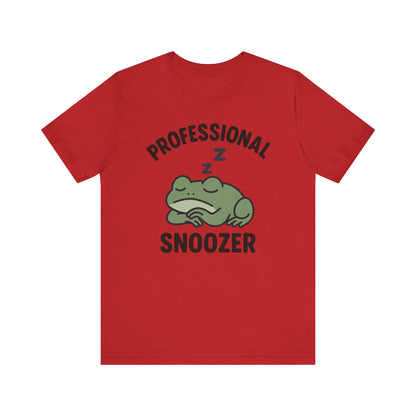 Professional Snoozer Frog Shirt Funny Sleepy Tee Night Owl Top Coffee First Gift for Dad Cute Graphic Cozy Loungewear