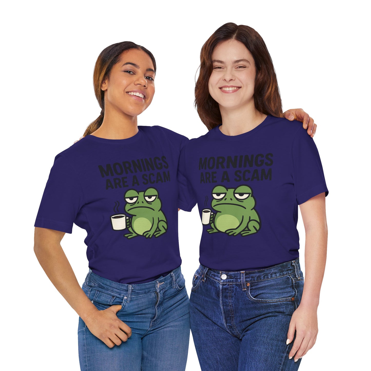 Mornings Are a Scam Frog Shirt Funny Sleepy Tee Night Owl Top Coffee First Gift for Dad Cute Graphic Loungewear Aesthetic
