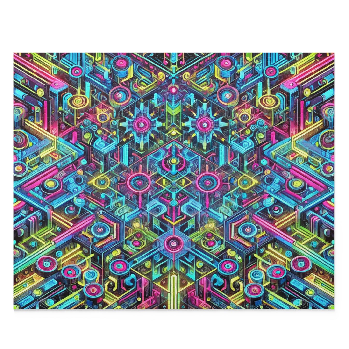 Futuristic Neon Circuit Puzzle-Ultra-Detailed Geometric Jigsaw for Adults | Sci-Fi Abstract Challenge (1000+ Pieces)