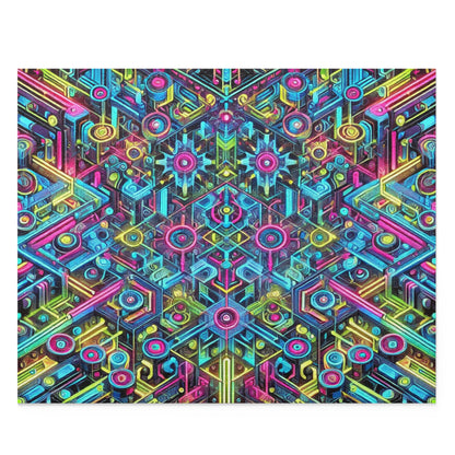 Futuristic Neon Circuit Puzzle-Ultra-Detailed Geometric Jigsaw for Adults | Sci-Fi Abstract Challenge (1000+ Pieces)