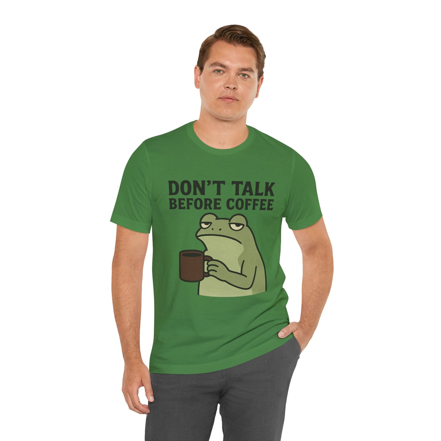 Don't Talk Before Coffee Grumpy Frog Shirt Funny Coffee Lover Tee Not A Morning Person Introvert Dad Gift Barista Graphic