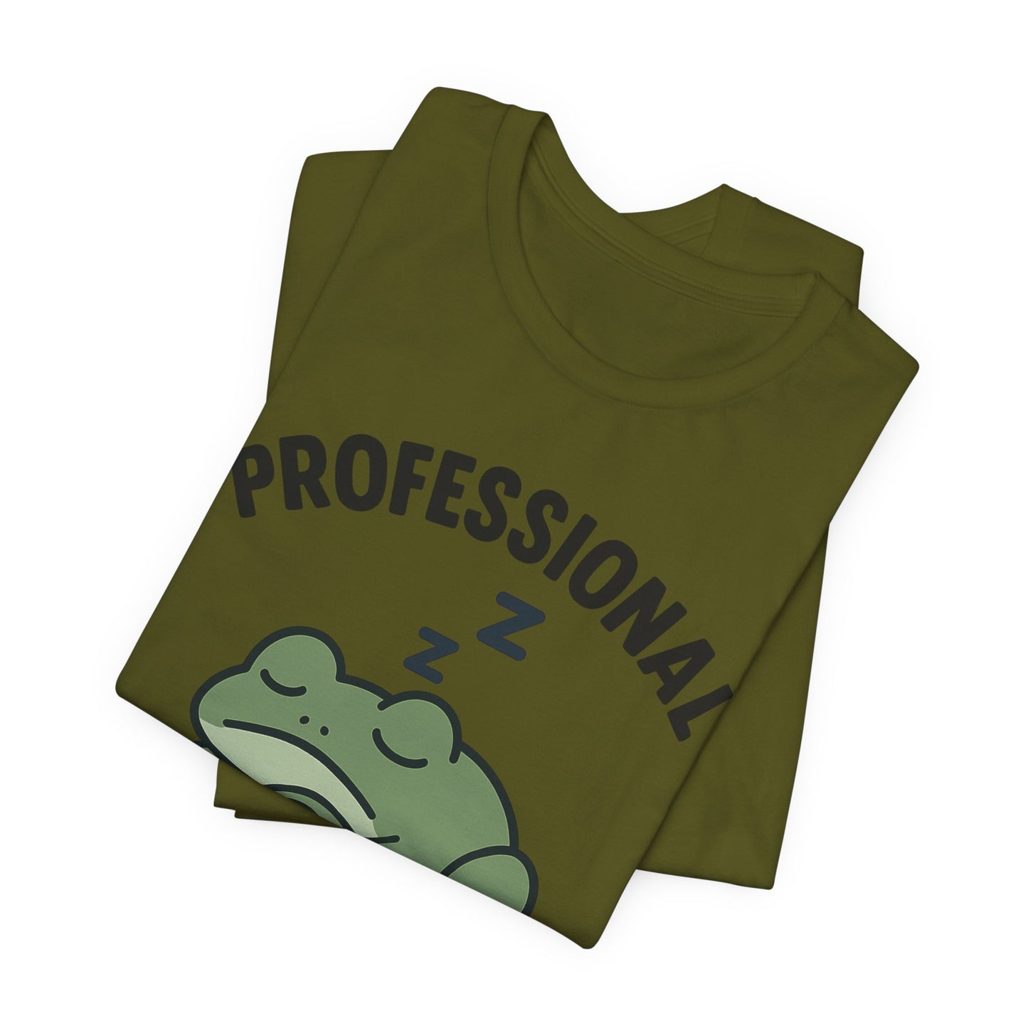 Professional Snoozer Frog Shirt Funny Sleepy Tee Night Owl Top Coffee First Gift for Dad Cute Graphic Cozy Loungewear
