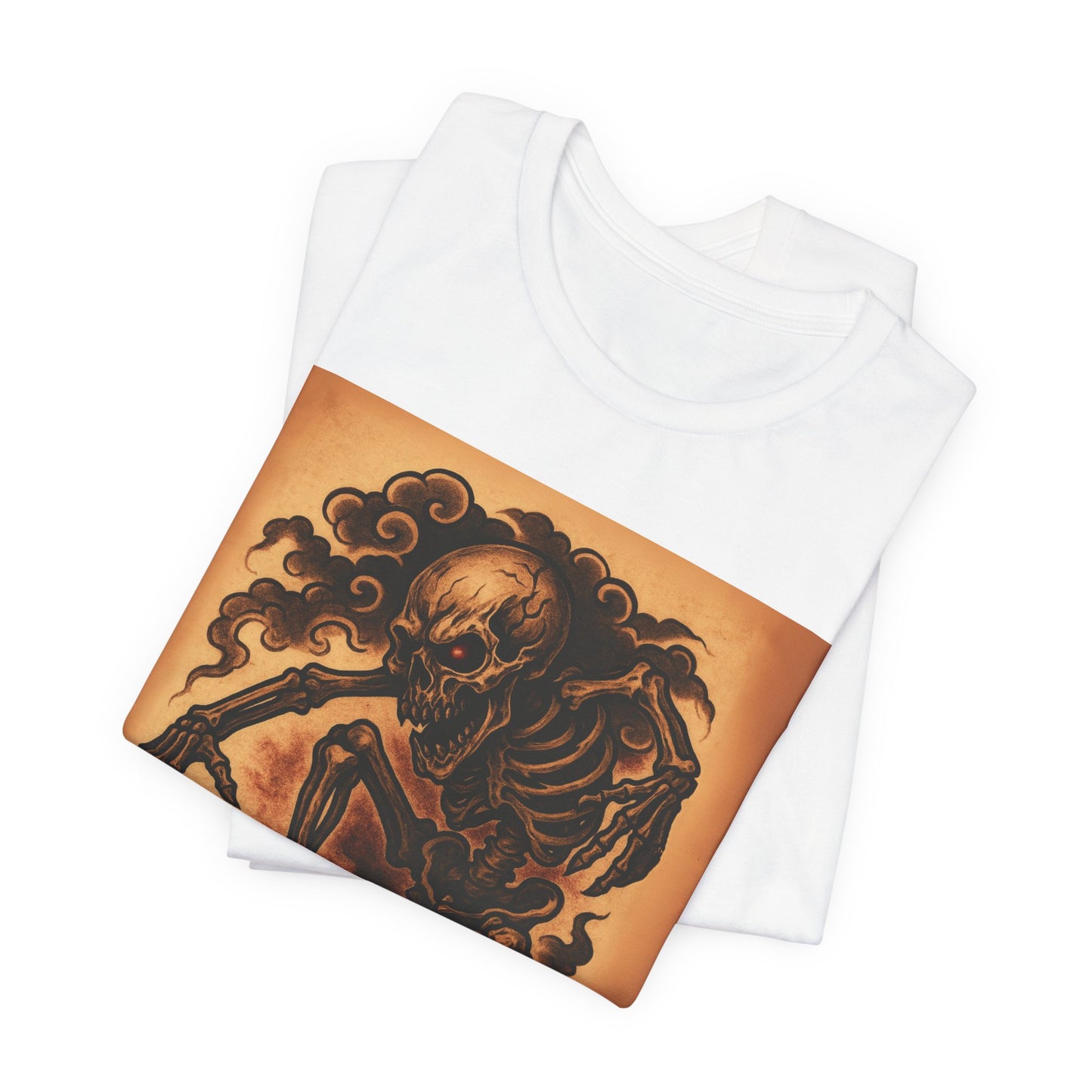 Gashadokuro Skeleton Skateboard Jump Tattoo-Style Shirt - Horror Yokai Streetwear for Adults, Skater Dad Gift, Japanese Folklore Tee