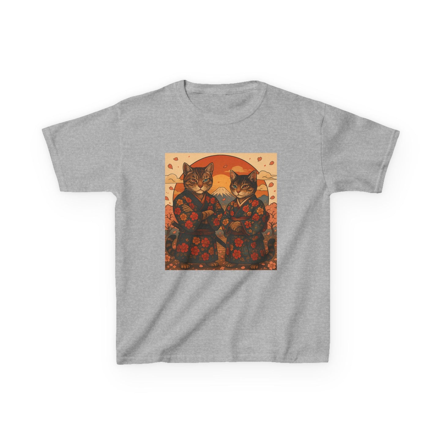 Samurai Cat Kids Kimono Shirt-Japanese Floral Cat Art Clothing for Boys and Girls,Cute Anime-Inspired Cultural Outfit for Festivals  Gifts