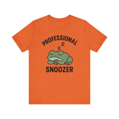 Professional Snoozer Frog Shirt Funny Sleepy Tee Night Owl Top Coffee First Gift for Dad Cute Graphic Cozy Loungewear