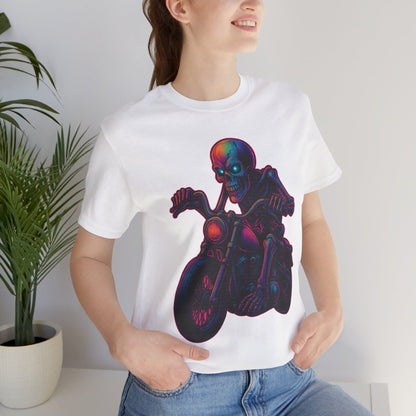 Neon Gashadokuro Harley Rider Tattoo Style Shirt Horror Yokai Streetwear for Adults Biker Dad Gift Japanese Art Tee