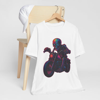 Neon Gashadokuro Harley Rider Tattoo Style Shirt Horror Yokai Streetwear for Adults Biker Dad Gift Japanese Art Tee