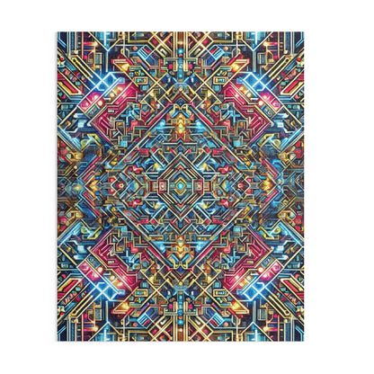 Futuristic Neon Circuit Puzzle-Ultra-Detailed Geometric Jigsaw for Adults | Sci-Fi Abstract Challenge (1000+ Pieces)