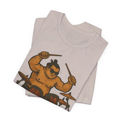 Sumo Drummer Graphic Tee Japanese Sumo Playing Drums Shirt for Music Lovers Band Dads Birthday Gift Festival Wear Streetwear Art