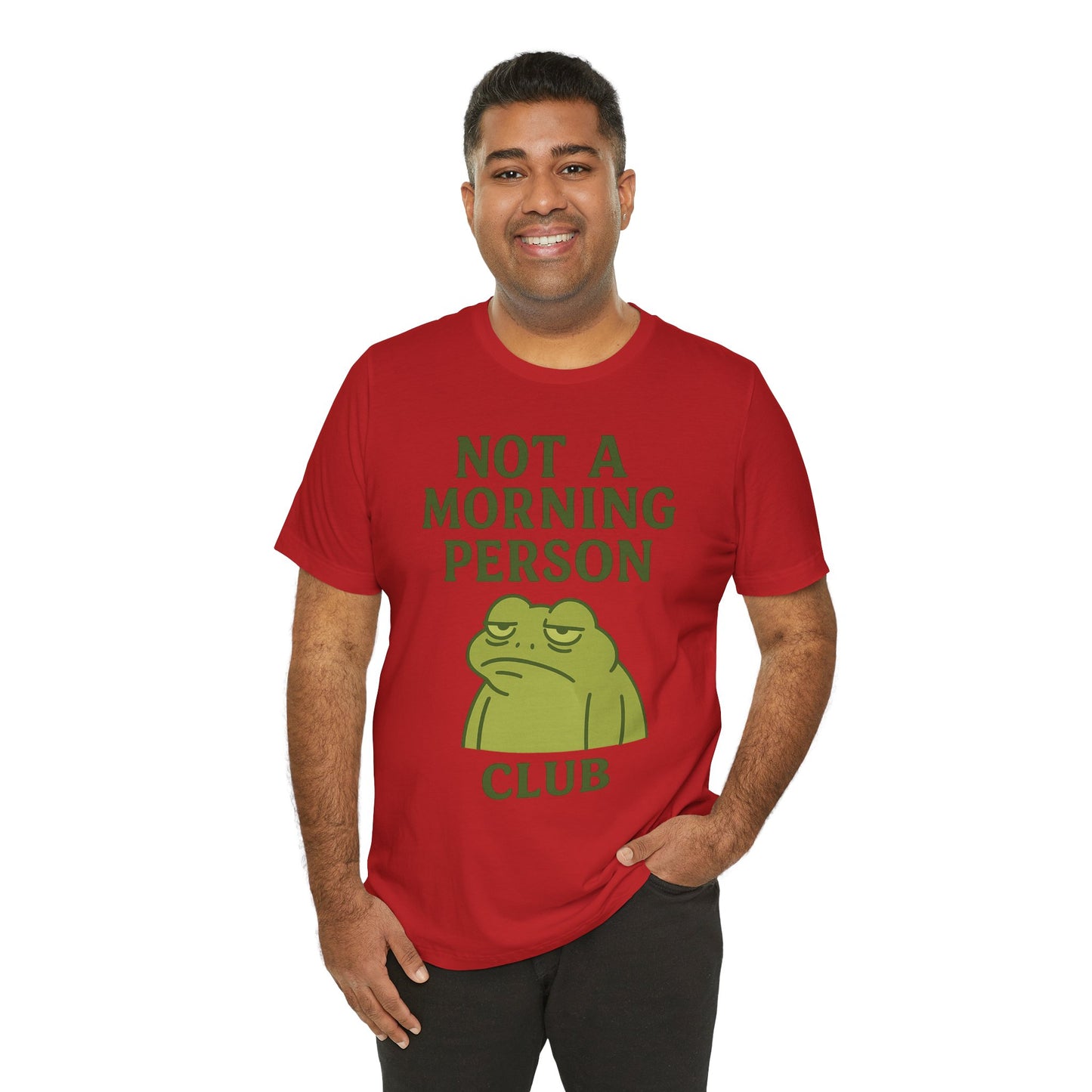 Not a Morning Person Club Sleepy Frog Shirt Funny Coffee Before Talk Tee Kawaii Aesthetic Gift for Dad Cozy Graphic Top