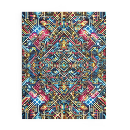 Futuristic Neon Circuit Puzzle-Ultra-Detailed Geometric Jigsaw for Adults | Sci-Fi Abstract Challenge (1000+ Pieces)