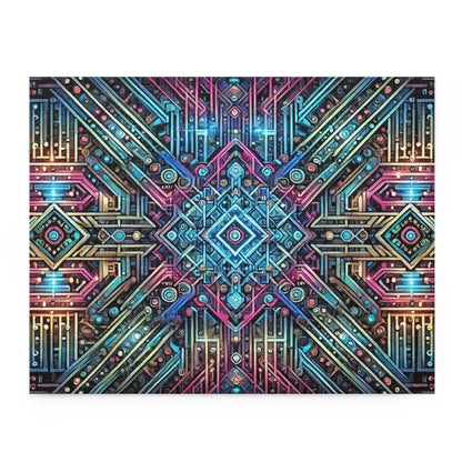Futuristic Neon Circuit Puzzle-Ultra-Detailed Geometric Jigsaw for Adults | Sci-Fi Abstract Challenge (1000+ Pieces)