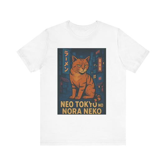 Neo Tokyo Stray Cat Shirt Retro Anime Poster Style Nora Neko Tee Ramen Izakaya Night Graphic Japan Streetwear Gift for Dad