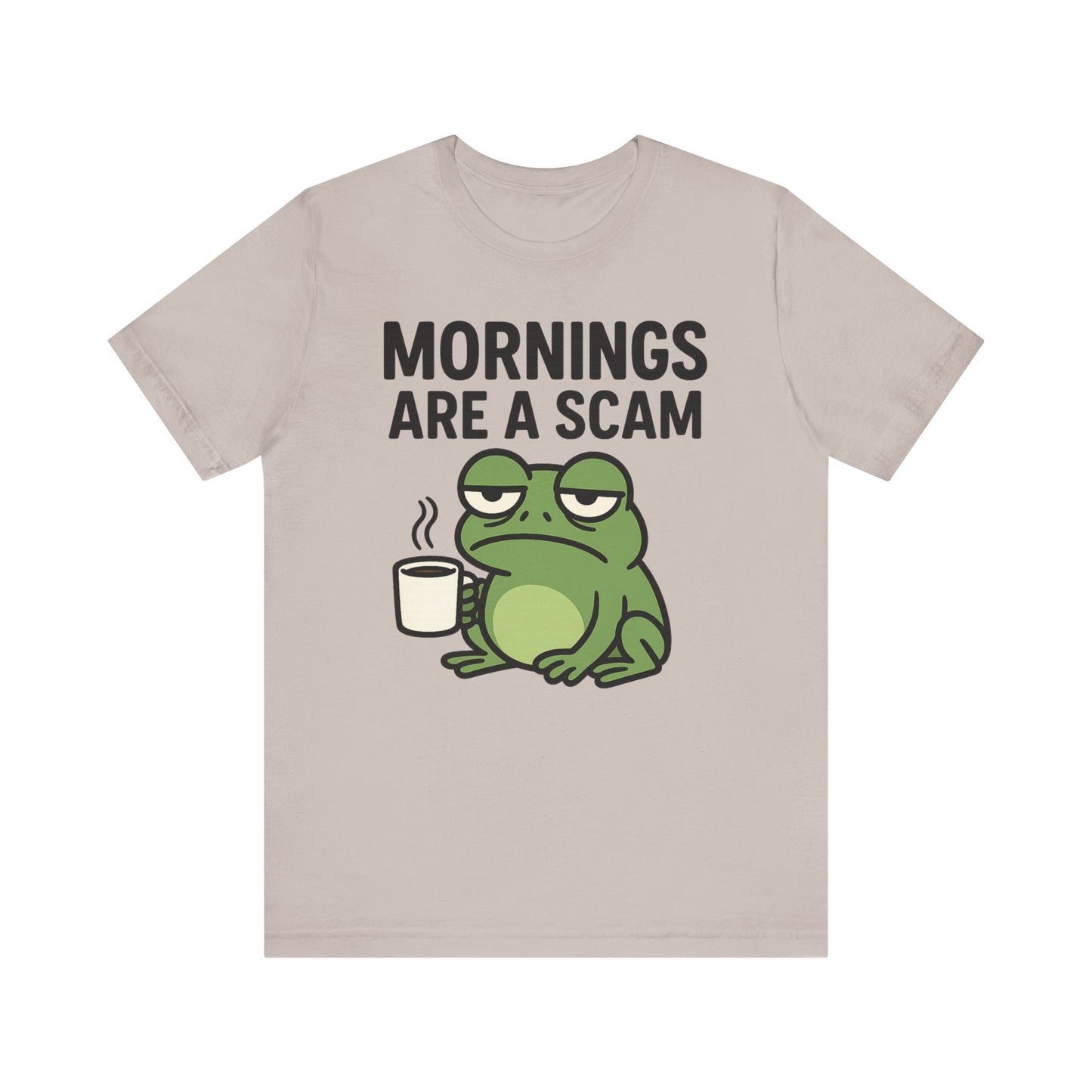 Mornings Are a Scam Frog Shirt Funny Sleepy Tee Night Owl Top Coffee First Gift for Dad Cute Graphic Loungewear Aesthetic