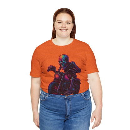 Neon Gashadokuro Harley Rider Tattoo Style Shirt Horror Yokai Streetwear for Adults Biker Dad Gift Japanese Art Tee